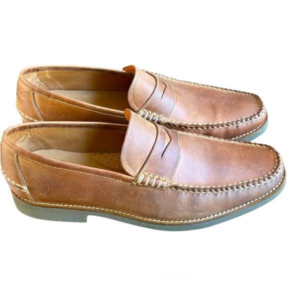 Peter Millar Handsewn‎ Leather Penny Loafer Brown #MA21F64 size 11M - Picture 1 of 12